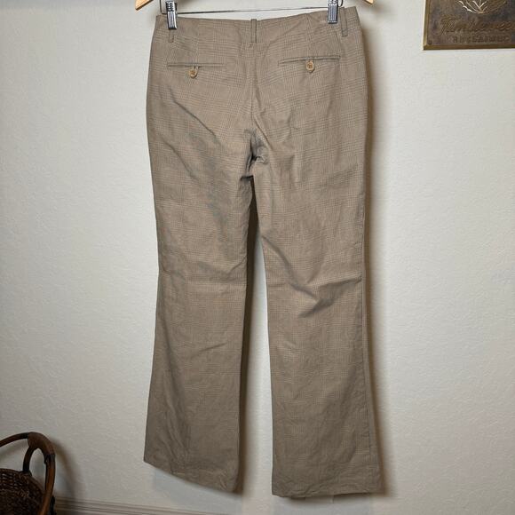 Women's Theory Brown Plaid Flat Front Demi Flare Bootcut Dress Pants Size 4 - Picture 7 of 10
